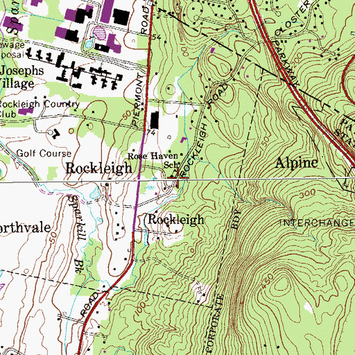 Topographic Map of Rose Haven School, NJ