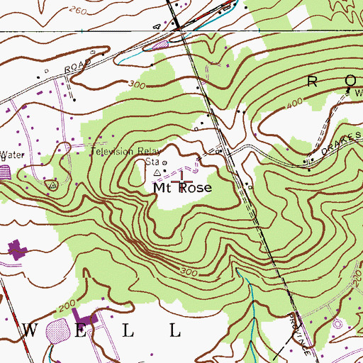 Topographic Map of Mount Rose, NJ