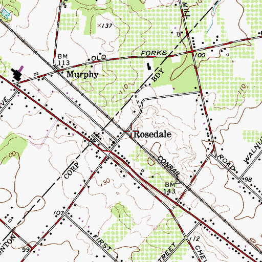 Topographic Map of Rosedale, NJ