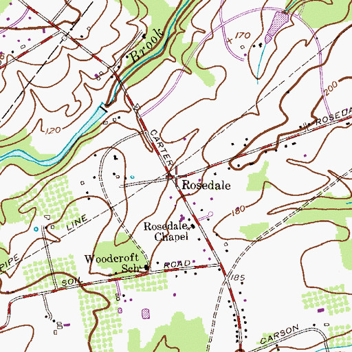 Topographic Map of Rosedale, NJ
