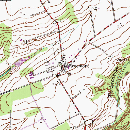 Topographic Map of Rosemont, NJ