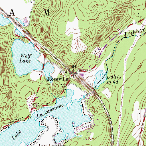 Topographic Map of Roseville, NJ
