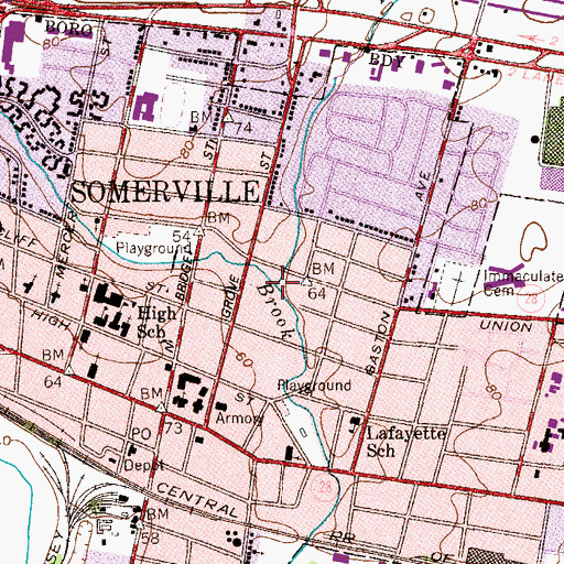 Topographic Map of Ross Brook, NJ