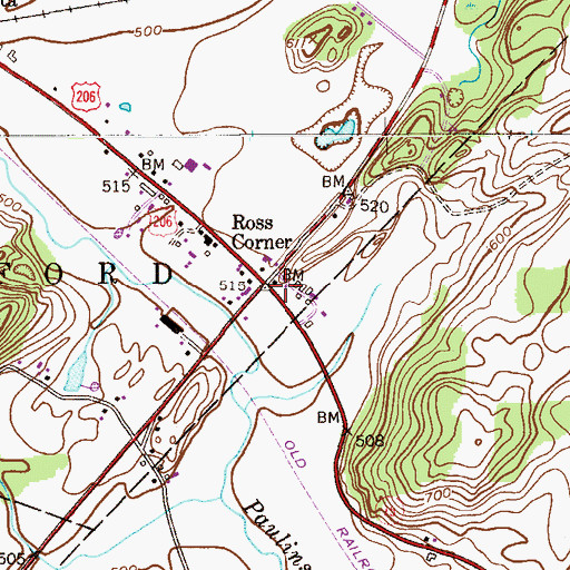 Topographic Map of Ross Corner, NJ