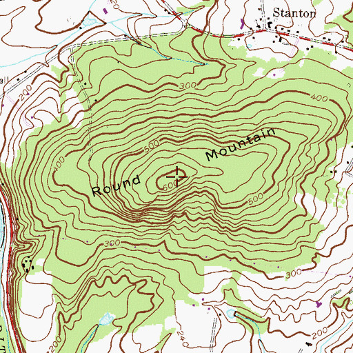 Topographic Map of Round Mountain, NJ