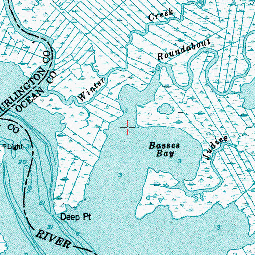 Topographic Map of Roundabout Creek, NJ
