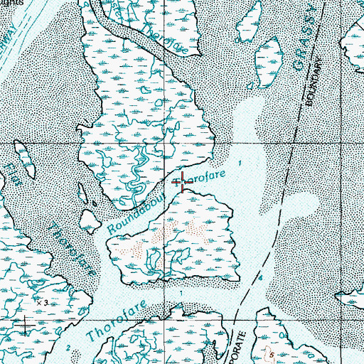 Topographic Map of Roundabout Thorofare, NJ