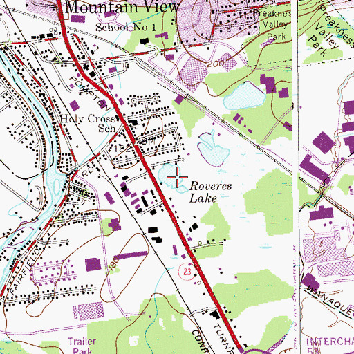 Topographic Map of Roveres Lake, NJ