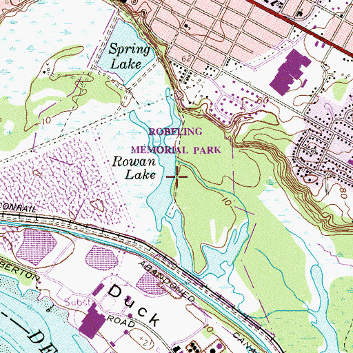 Topographic Map of Rowan Lake, NJ