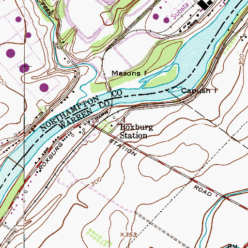 Topographic Map of Roxburg Station, NJ