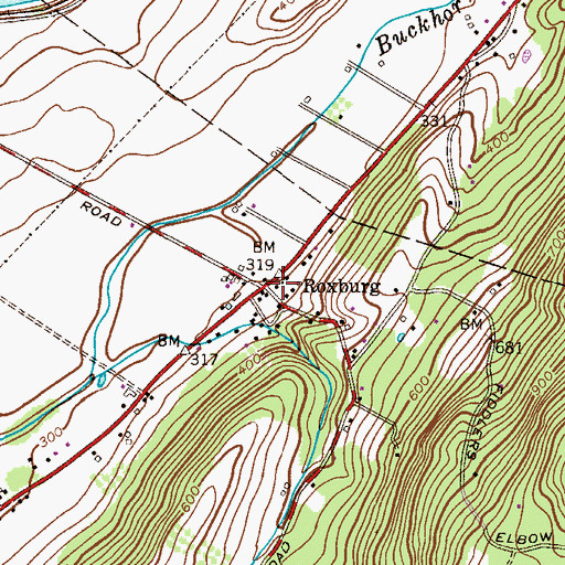 Topographic Map of Roxburg, NJ