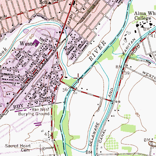 Topographic Map of Royce Brook, NJ