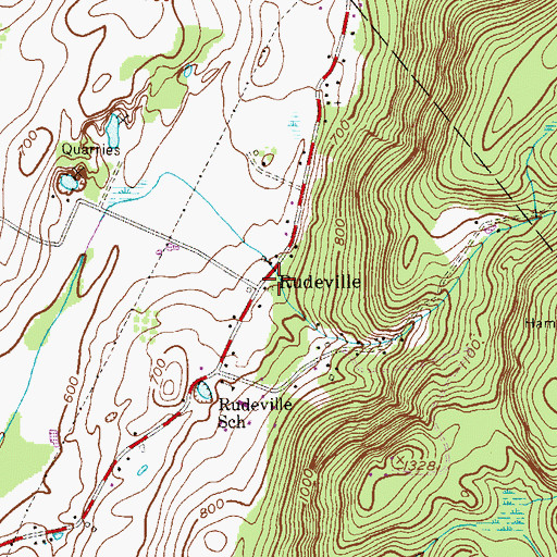 Topographic Map of Rudeville, NJ