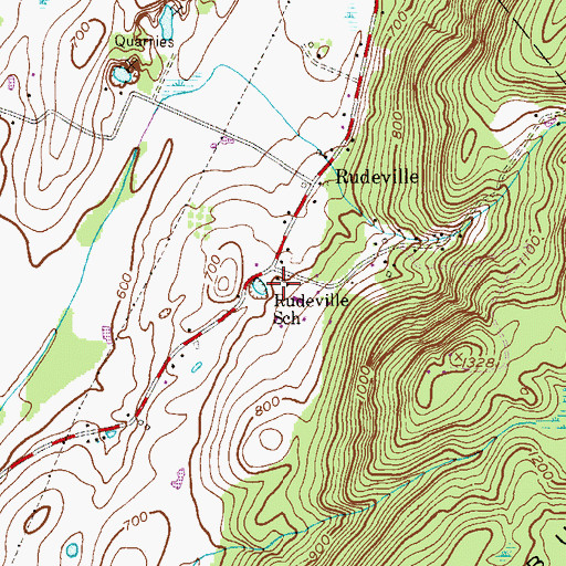 Topographic Map of Rudeville School, NJ