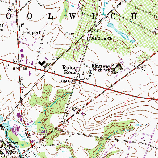 Topographic Map of Rulon Road, NJ