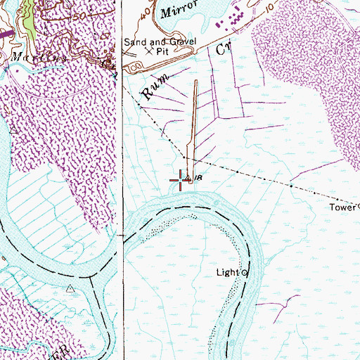 Topographic Map of Rum Creek, NJ