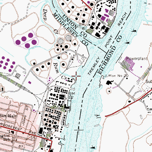 Topographic Map of Run Creek, NJ