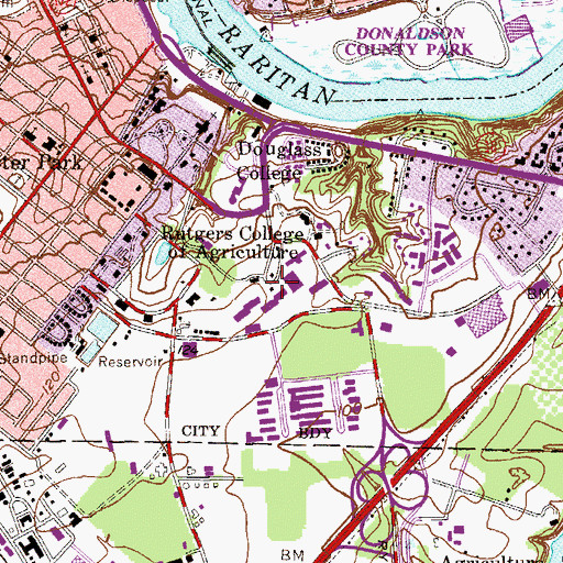 Topographic Map of Rutgers College of Agriculture, NJ