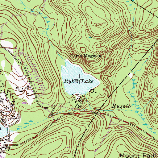 Topographic Map of Ryker Lake, NJ