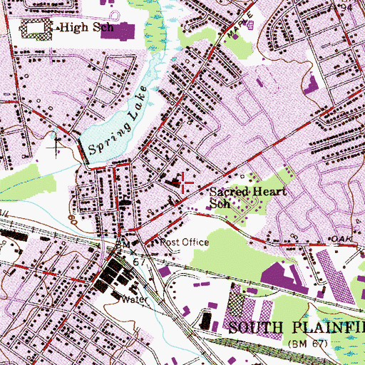 Topographic Map of Sacred Heart School, NJ