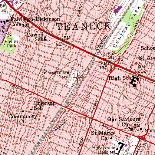 Topographic Map of Sagamore Park, NJ