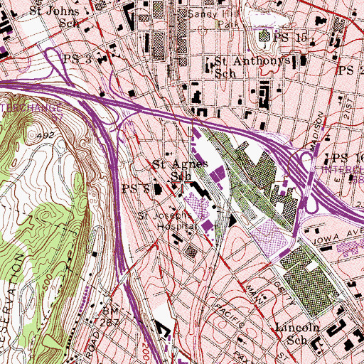 Topographic Map of Saint Agnes School (historical), NJ