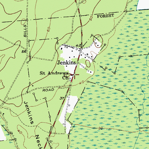 Topographic Map of Jenkins Chapel, NJ