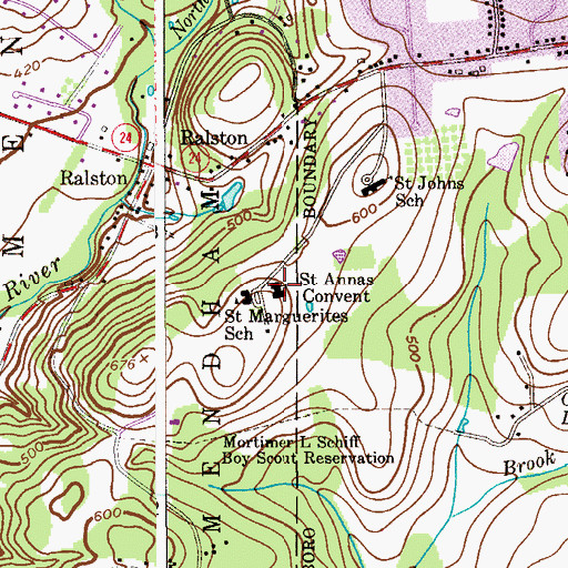 Topographic Map of Saint Annas Convent, NJ
