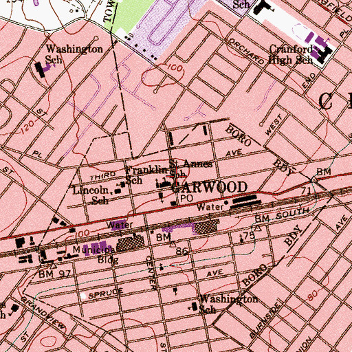 Topographic Map of Saint Annes School, NJ