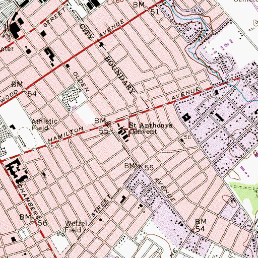 Topographic Map of Saint Anthonys Convent, NJ