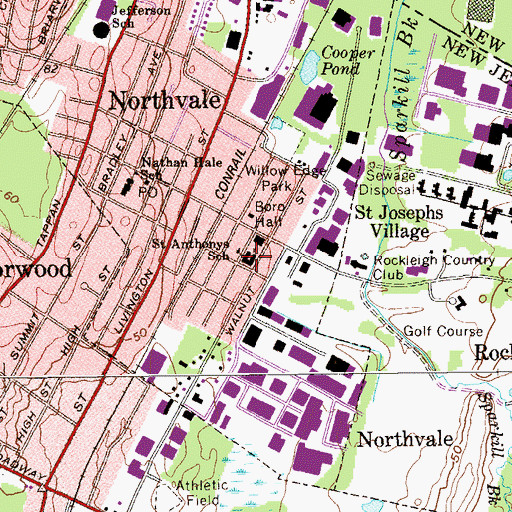 Topographic Map of Saint Anthonys School, NJ