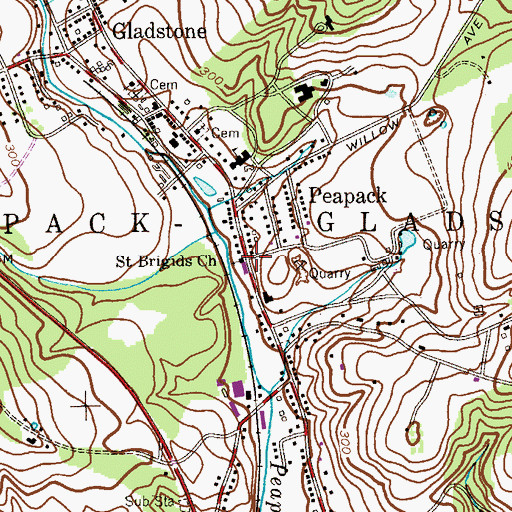 Topographic Map of Saint Brigids Church, NJ