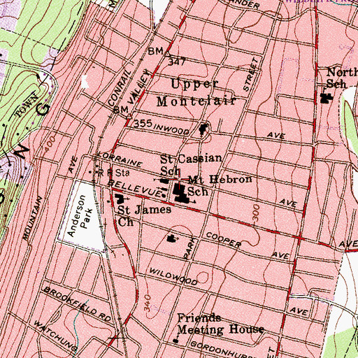 Topographic Map of Saint Cassian School, NJ