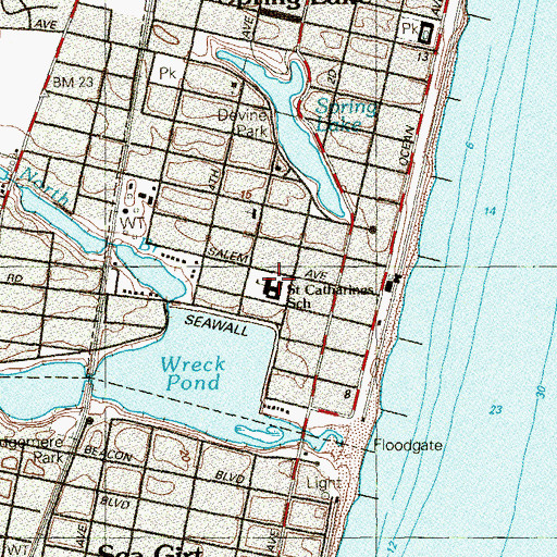 Topographic Map of Saint Catharine School, NJ