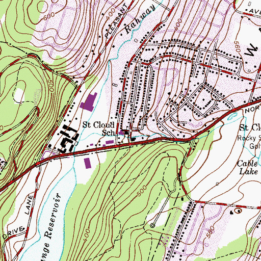 Topographic Map of Saint Cloud Elementary School, NJ