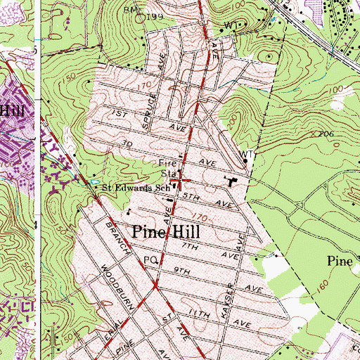 Topographic Map of Saint Edwards School, NJ