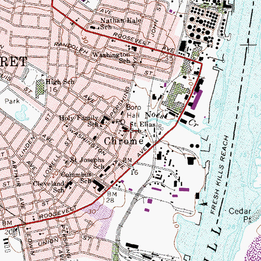 Topographic Map of Saint Elias School, NJ