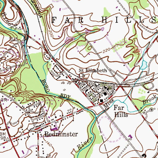 Topographic Map of Saint Elizabeth's Catholic Church, NJ