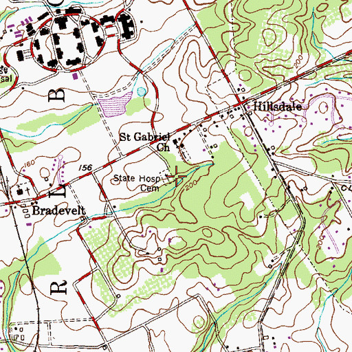 Topographic Map of Saint Gabriel Church, NJ