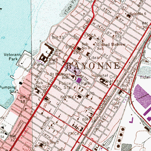 Topographic Map of Saint Henrys School, NJ