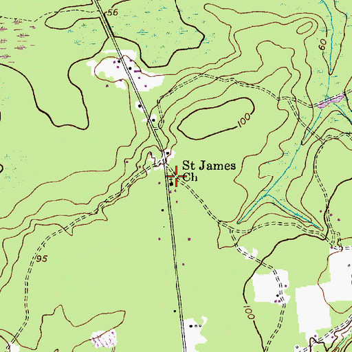 Topographic Map of Saint James Church, NJ