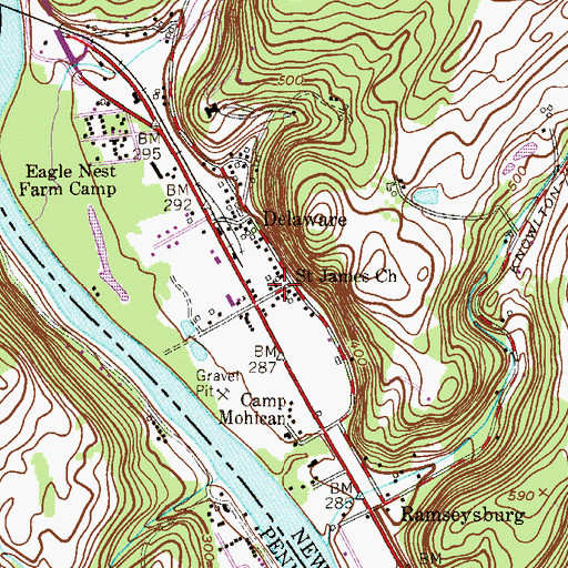 Topographic Map of Saint James Church, NJ