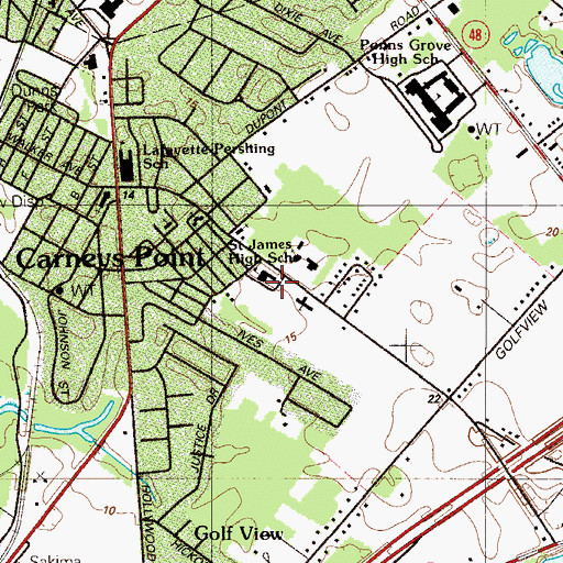 Topographic Map of Bishop Guilfoyle Regional Catholic School, NJ