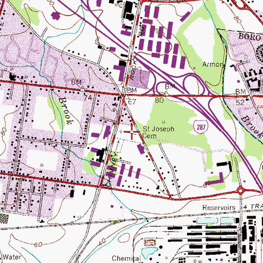Topographic Map of Saint Joseph Cemetery, NJ