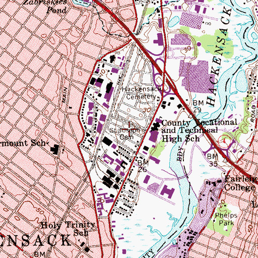 Topographic Map of Saint Joseph Cemetery, NJ