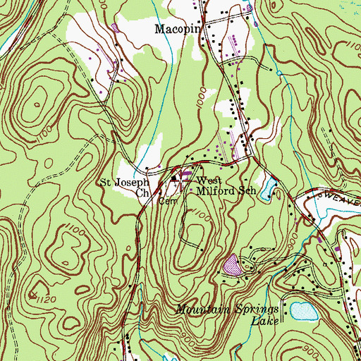Topographic Map of Saint Joseph Church, NJ