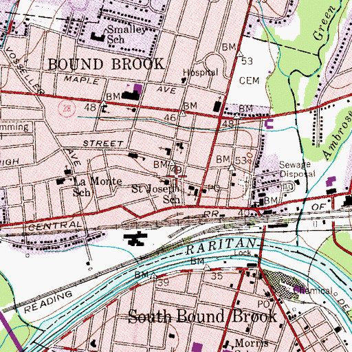 Topographic Map of Saint Joseph School, NJ
