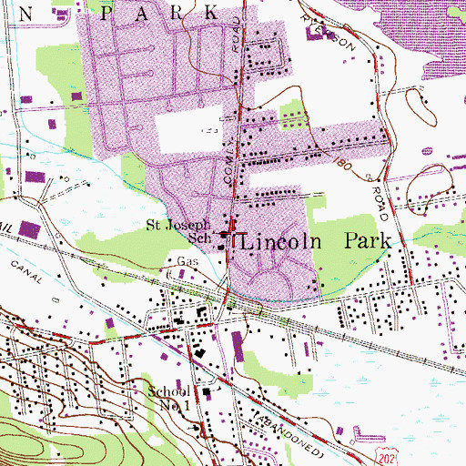 Topographic Map of Saint Joseph School, NJ