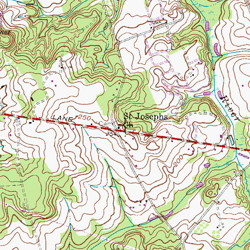 Topographic Map of Saint Josephs Church, NJ