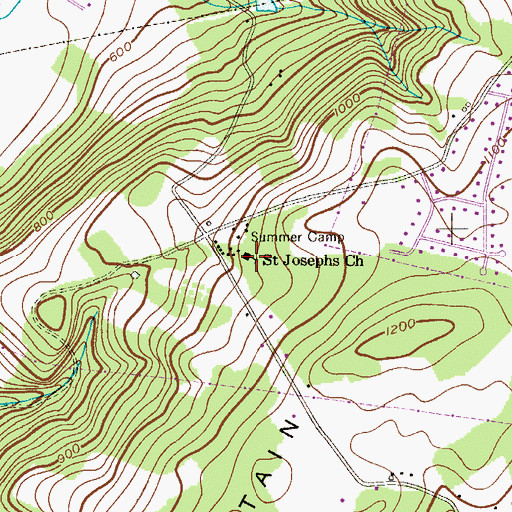 Topographic Map of Saint Josephs Church, NJ